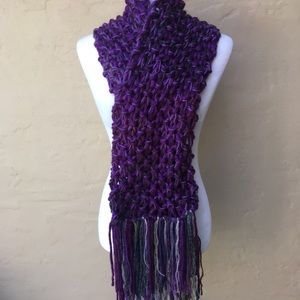 Merlot Hand Knit One of a Kind Purple Winter Scarf